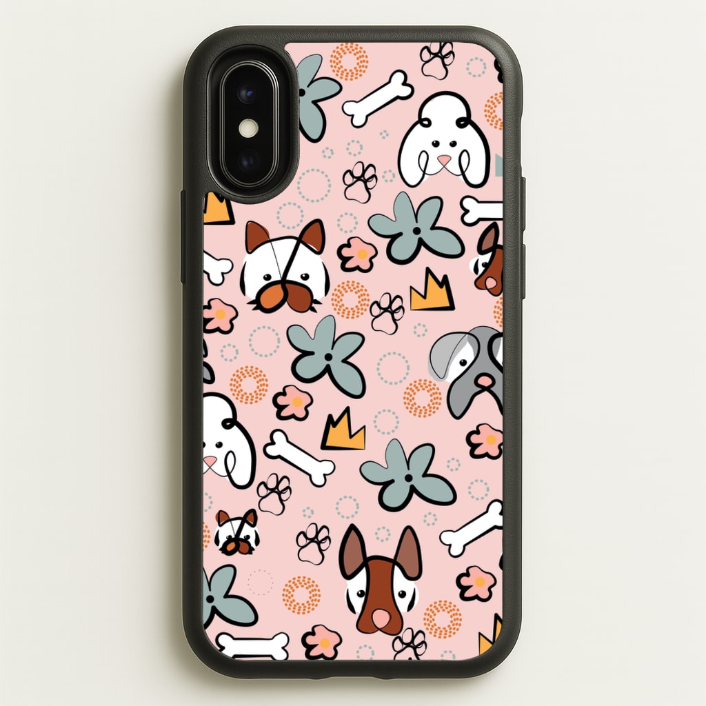 Bones and dogs - Dog Patterns  - Dog Patterns Phone Case for iPhone X / XS