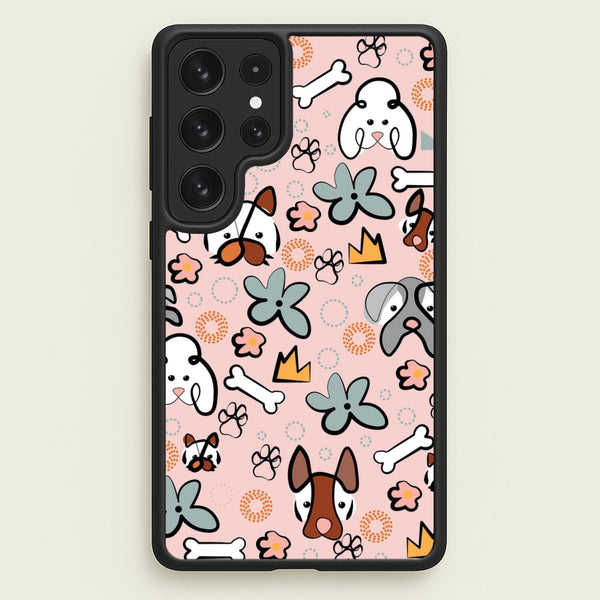 Bones and dogs - Dog Patterns  - Dog Patterns Phone Case for Galaxy S22 Ultra