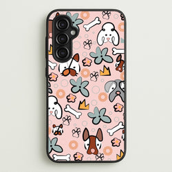 Bones and dogs - Dog Patterns  - Dog Patterns Phone Case for Galaxy A14