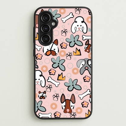 Bones and dogs - Dog Patterns  - Dog Patterns Phone Case for Galaxy A14