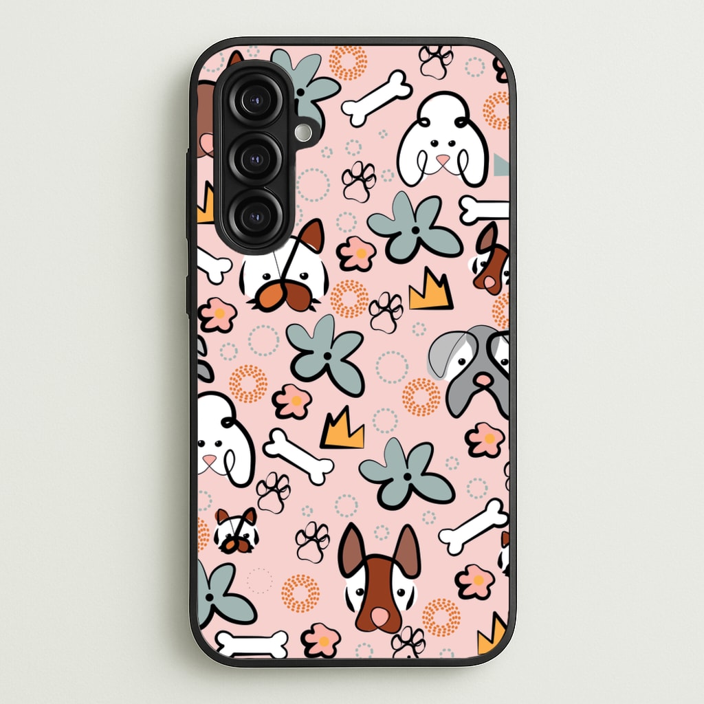 Bones and dogs - Dog Patterns  - Dog Patterns Phone Case for Galaxy A16