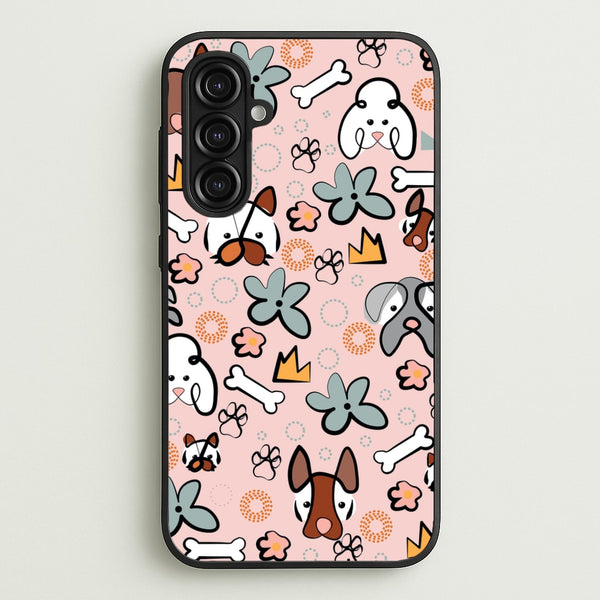 Bones and dogs - Dog Patterns  - Dog Patterns Phone Case for Galaxy A16