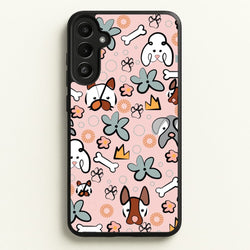 Bones and dogs - Dog Patterns  - Dog Patterns Phone Case for Galaxy A34