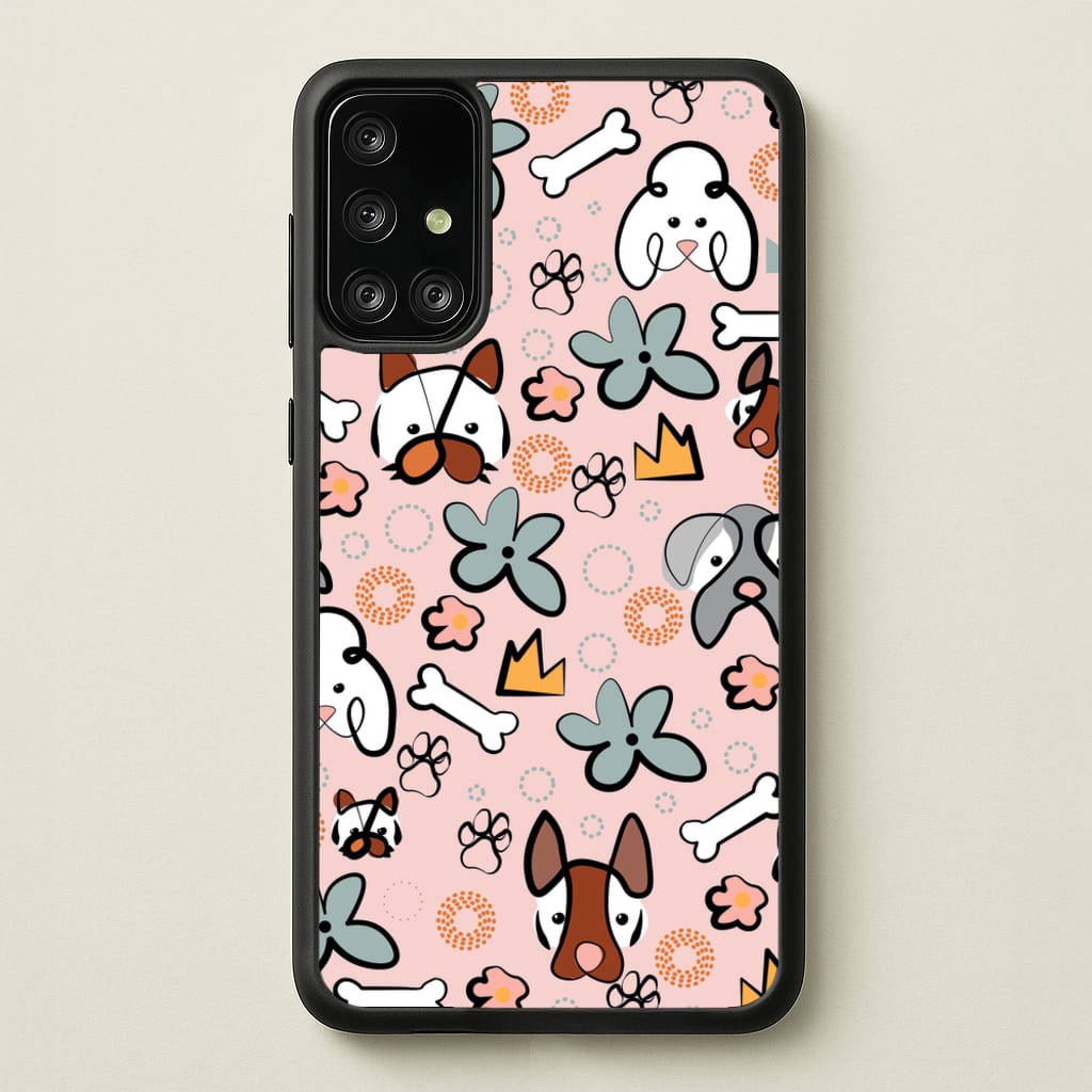 Bones and dogs - Dog Patterns  - Dog Patterns Phone Case for Galaxy A71
