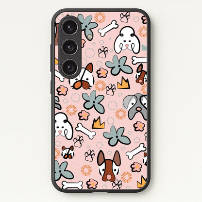 Bones and dogs - Dog Patterns  - Dog Patterns Phone Case for Galaxy S24FE
