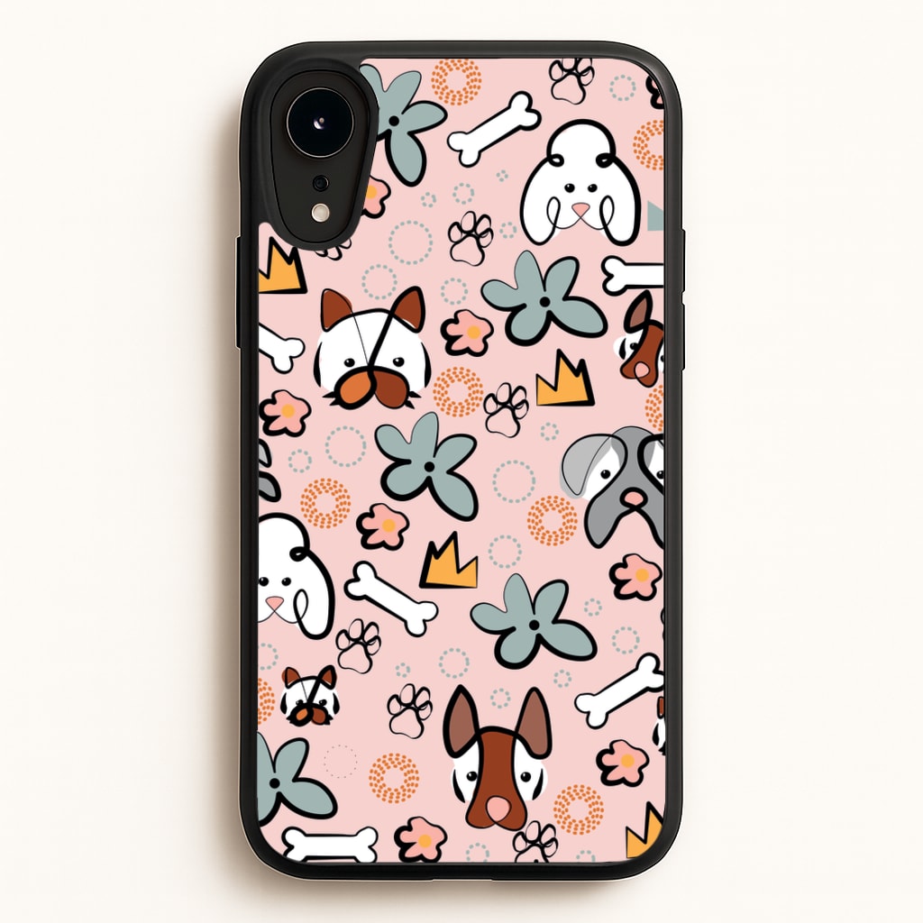 Bones and dogs - Dog Patterns  - Dog Patterns Phone Case for iPhone XR