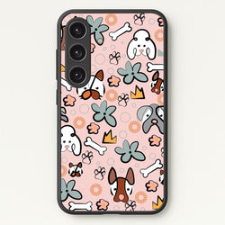 Bones and dogs - Dog Patterns  - Dog Patterns Phone Case for Galaxy S24