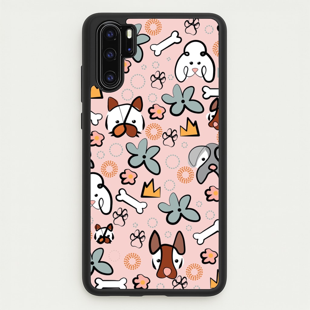 Bones and dogs - Dog Patterns  - Dog Patterns Phone Case for Huawei P30 Pro