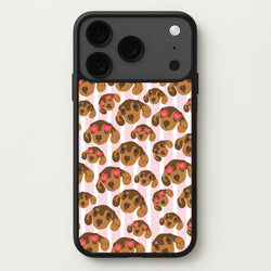 Stripes And Dachshunds Pattern Phone Case for iPhone 17 Pro