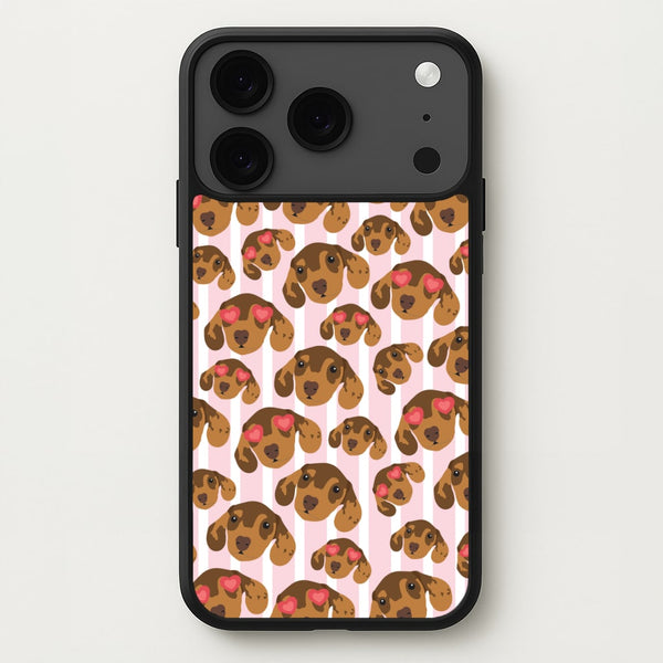 Stripes And Dachshunds Pattern Phone Case for iPhone 17 Pro
