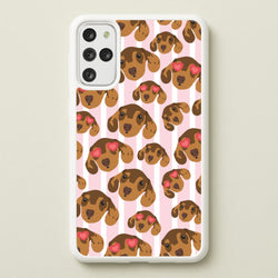 Stripes And Dachshunds Pattern  - Dog Patterns Phone Case for Galaxy S20 Plus