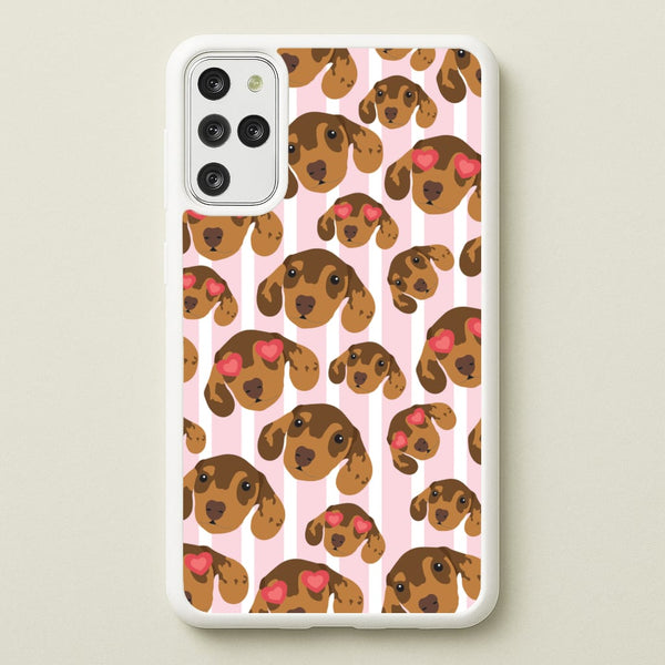 Stripes And Dachshunds Pattern  - Dog Patterns Phone Case for Galaxy S20 Plus