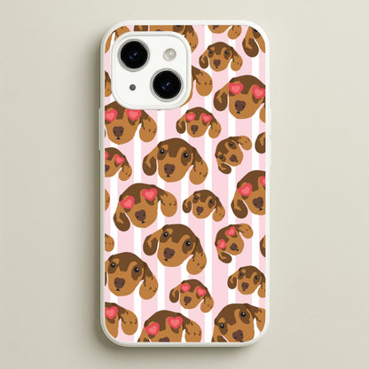 Stripes And Dachshunds Pattern  - Dog Patterns Phone Case for iPhone 14