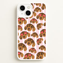 Stripes And Dachshunds Pattern  - Dog Patterns Phone Case for iPhone 13 Mini