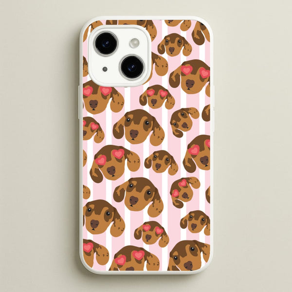 Stripes And Dachshunds Pattern  - Dog Patterns Phone Case for iPhone 15