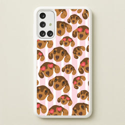 Stripes And Dachshunds Pattern  - Dog Patterns Phone Case for Galaxy A71