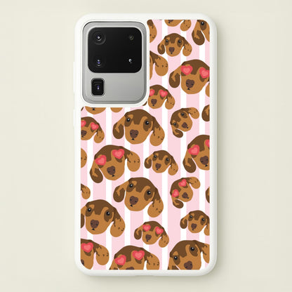 Stripes And Dachshunds Pattern  - Dog Patterns Phone Case for Galaxy S20 Ultra