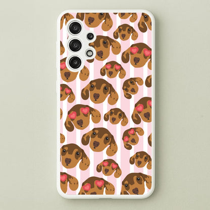 Stripes And Dachshunds Pattern  - Dog Patterns Phone Case for Galaxy A13
