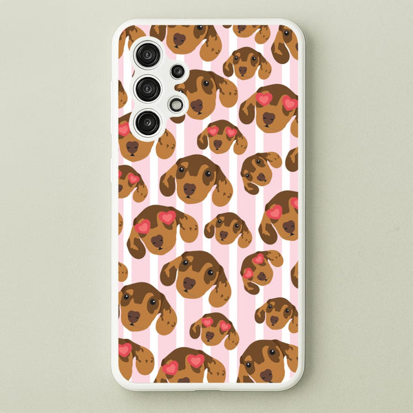 Stripes And Dachshunds Pattern  - Dog Patterns Phone Case for Galaxy A13