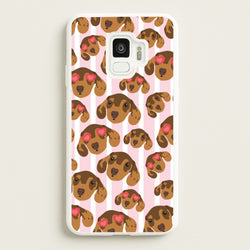 Stripes And Dachshunds Pattern  - Dog Patterns Phone Case for Galaxy S9