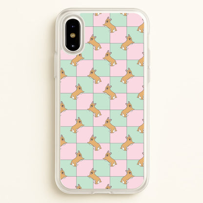 Checkered Corgis Pattern  - Dog Patterns Phone Case for iPhone X / XS