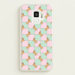 Checkered Corgis Pattern  - Dog Patterns Phone Case for Galaxy S9