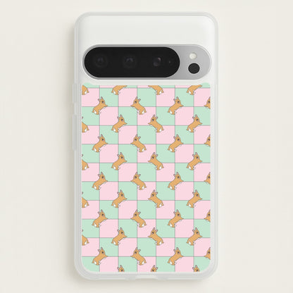 Checkered Corgis Pattern  - Dog Patterns Phone Case for Google Pixel 9 Pro XL