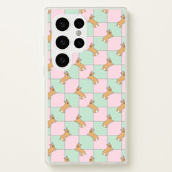 Checkered Corgis Pattern  - Dog Patterns Phone Case for Galaxy S24 Ultra
