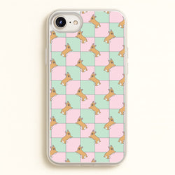 Checkered Corgis Pattern  - Dog Patterns Phone Case for iPhone 6 Plus / 7 Plus / 8 Plus