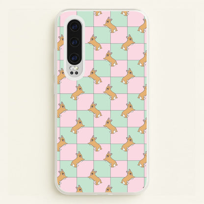 Checkered Corgis Pattern  - Dog Patterns Phone Case for Huawei P30