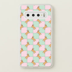 Checkered Corgis Pattern  - Dog Patterns Phone Case for Galaxy S10 Plus