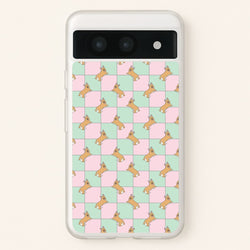 Checkered Corgis Pattern  - Dog Patterns Phone Case for Google Pixel 8a