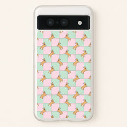 Checkered Corgis Pattern  - Dog Patterns Phone Case for Google Pixel 8