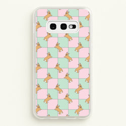 Checkered Corgis Pattern  - Dog Patterns Phone Case for Galaxy S10e