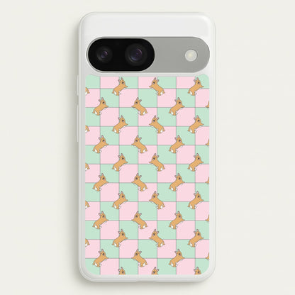 Checkered Corgis Pattern  - Dog Patterns Phone Case for Google Pixel 9 / 9 Pro