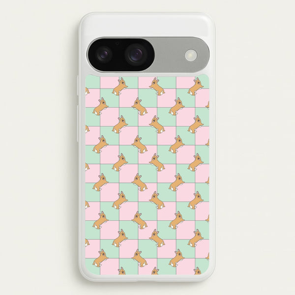 Checkered Corgis Pattern  - Dog Patterns Phone Case for Google Pixel 9 / 9 Pro