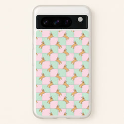 Checkered Corgis Pattern  - Dog Patterns Phone Case for Google Pixel 8 Pro