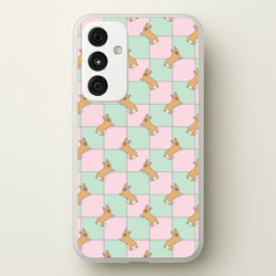 Checkered Corgis Pattern  - Dog Patterns Phone Case for Galaxy A15