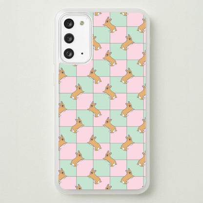 Checkered Corgis Pattern  - Dog Patterns Phone Case for Galaxy Note 20