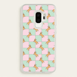 Checkered Corgis Pattern  - Dog Patterns Phone Case for Galaxy S9 Plus