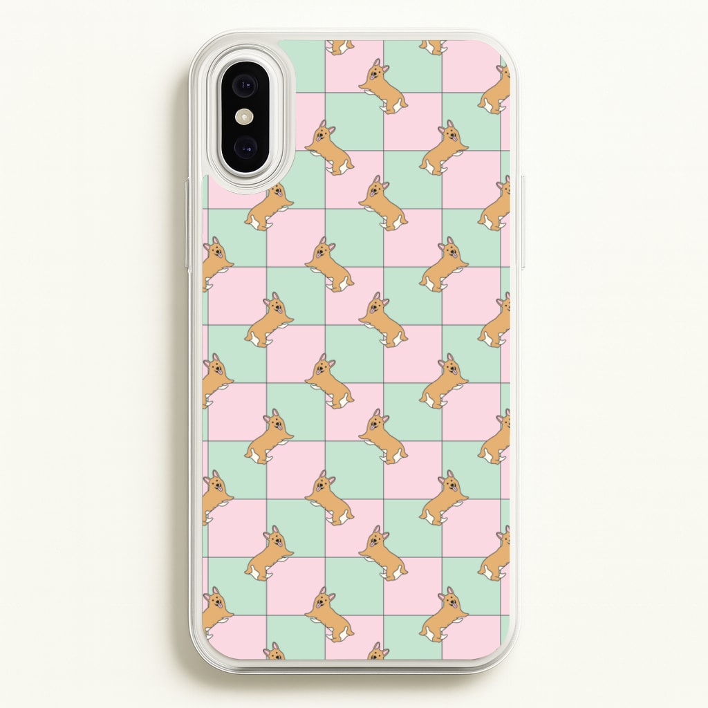 Checkered Corgis Pattern  - Dog Patterns Phone Case for iPhone XS Max