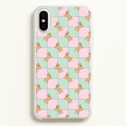 Checkered Corgis Pattern  - Dog Patterns Phone Case for iPhone XS Max