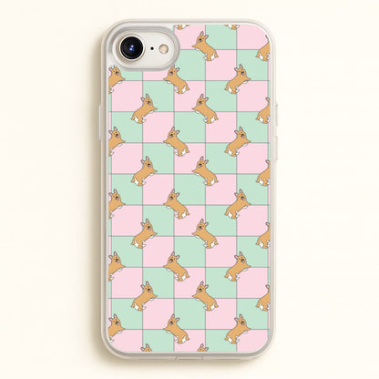 Checkered Corgis Pattern  - Dog Patterns Phone Case for iPhone 6 / 7 / 8 / SE