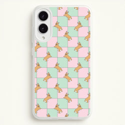 Checkered Corgis Pattern  - Dog Patterns Phone Case for Galaxy S25 Edge
