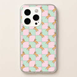 Checkered Corgis Pattern  - Dog Patterns Phone Case for iPhone 15 Pro Max