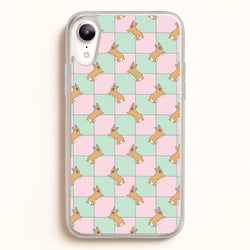 Checkered Corgis Pattern  - Dog Patterns Phone Case for iPhone XR