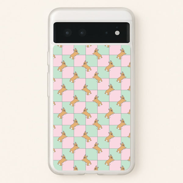 Checkered Corgis Pattern  - Dog Patterns Phone Case for Google Pixel 6