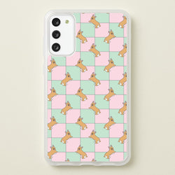 Checkered Corgis Pattern  - Dog Patterns Phone Case for Galaxy S20FE