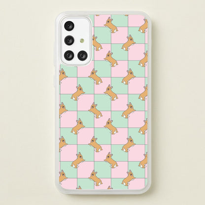Checkered Corgis Pattern  - Dog Patterns Phone Case for Galaxy A71