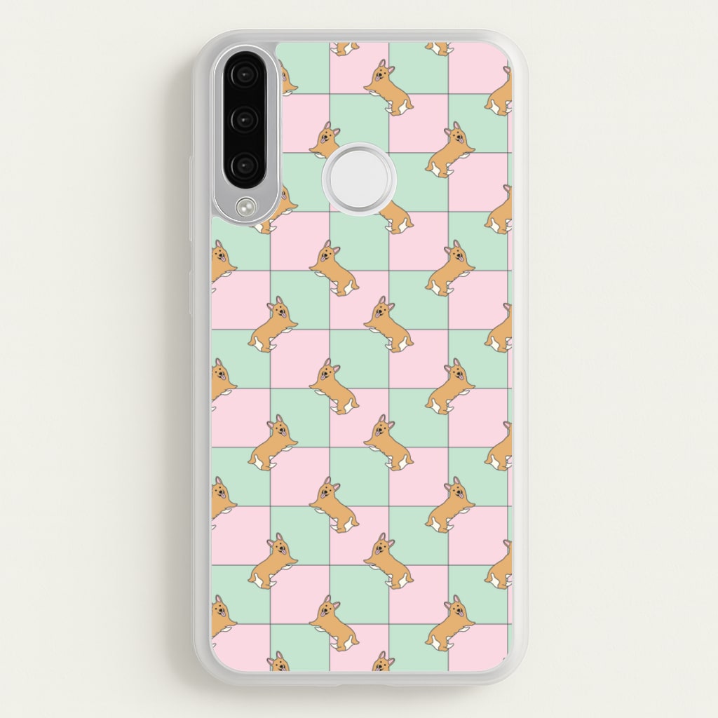 Checkered Corgis Pattern  - Dog Patterns Phone Case for Huawei P30 Lite